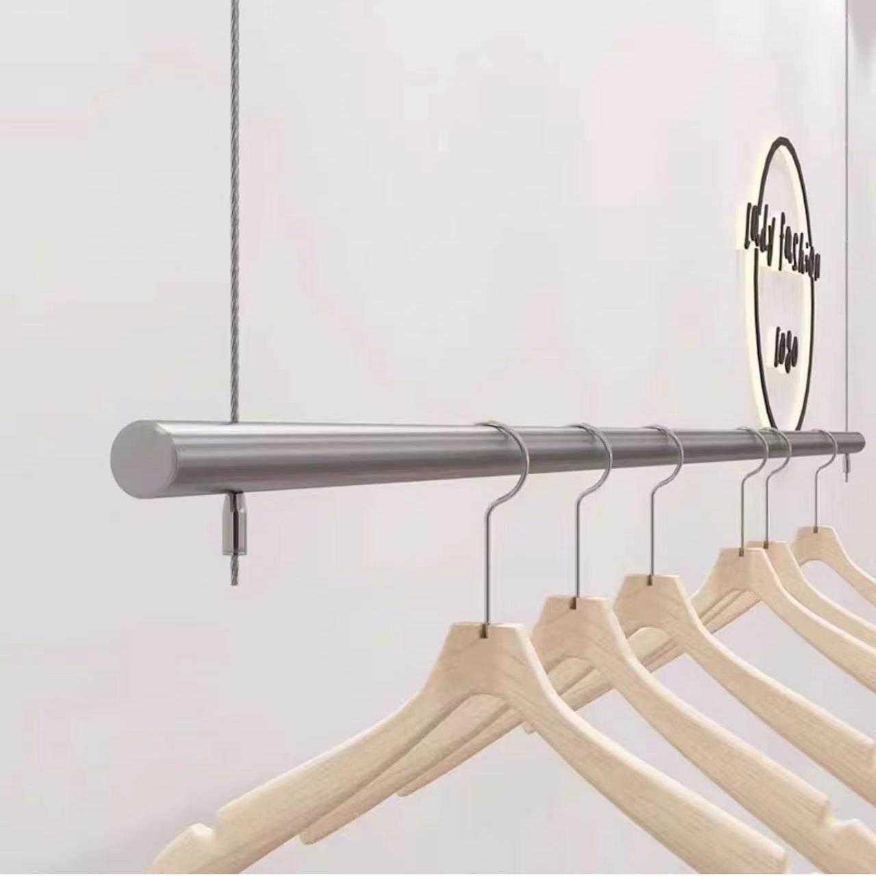 服装店不锈钢吊架悬吊式天花板悬挂展示架侧挂简约女装挂衣杆橱窗,商业/办公家具,服装展示架,淘宝优惠券,粉丝福利购,淘宝优惠卷