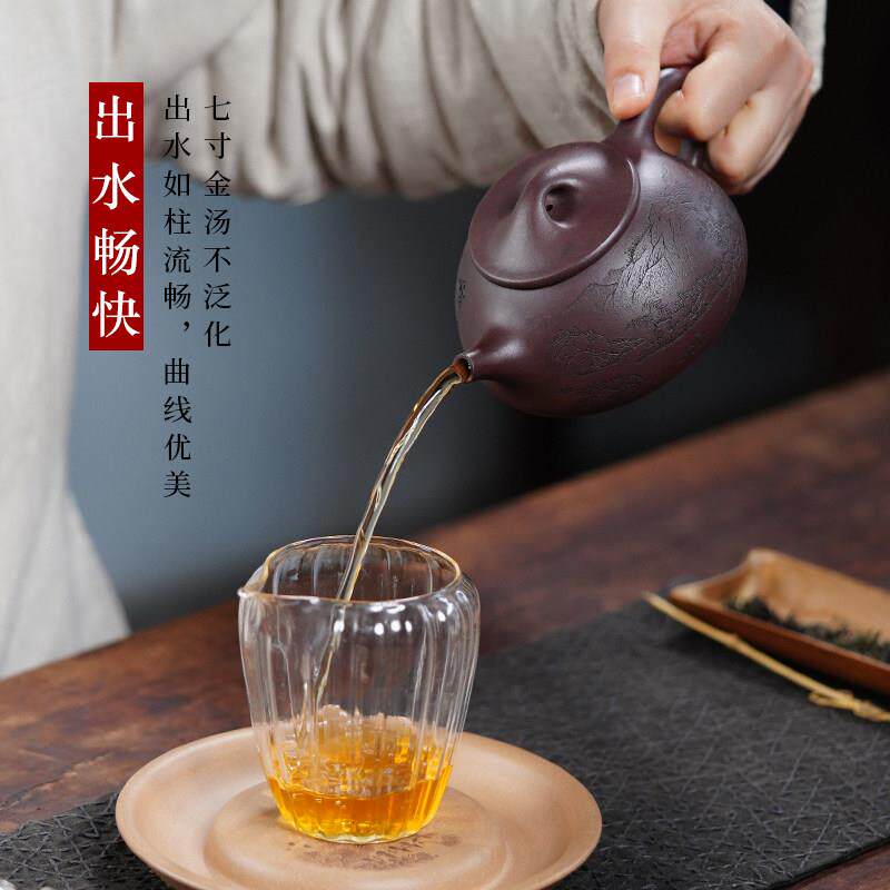 名壶秋月宜兴紫砂壶原矿紫泥景舟石瓢国工许小亚全手工茶具家用