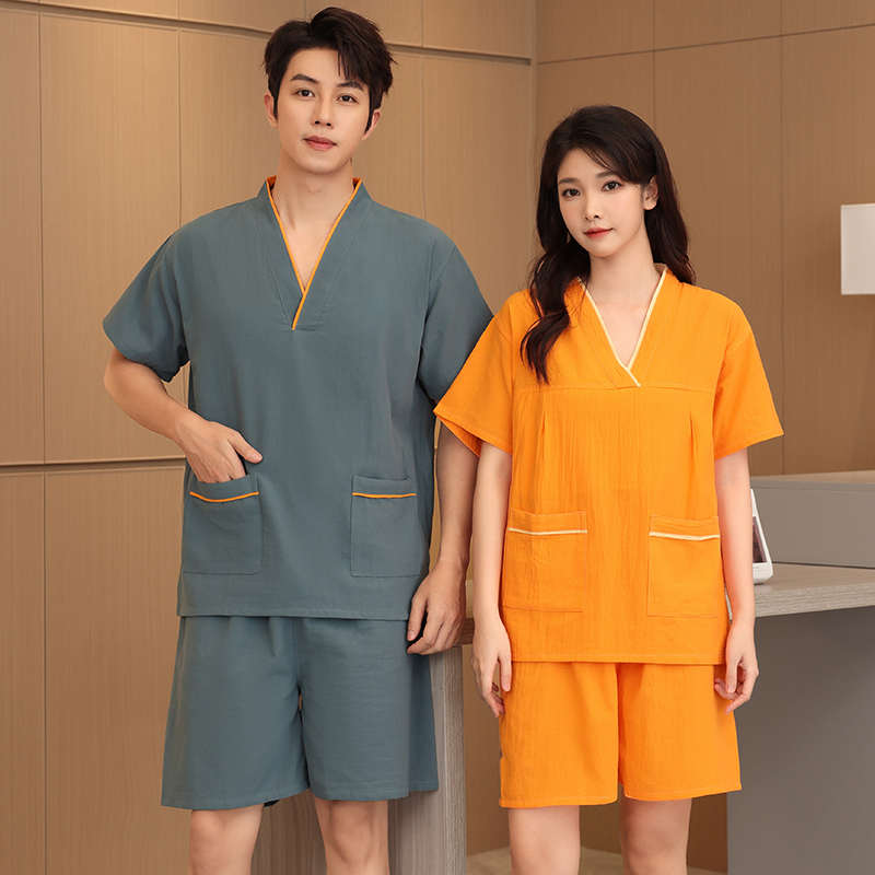 汗蒸服棉质男女情侣按摩足疗服套装大码家居服睡衣刮痧理疗服大码