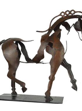 Horse Sculpture Adonis铁马雕塑阿多尼斯镂空桌面装饰摆件带灯串
