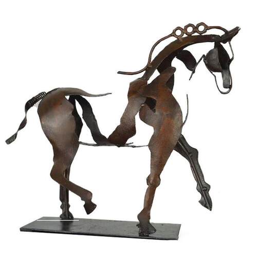 Horse Sculpture Adonis铁马雕塑阿多尼斯镂空桌面装饰摆件带灯串
