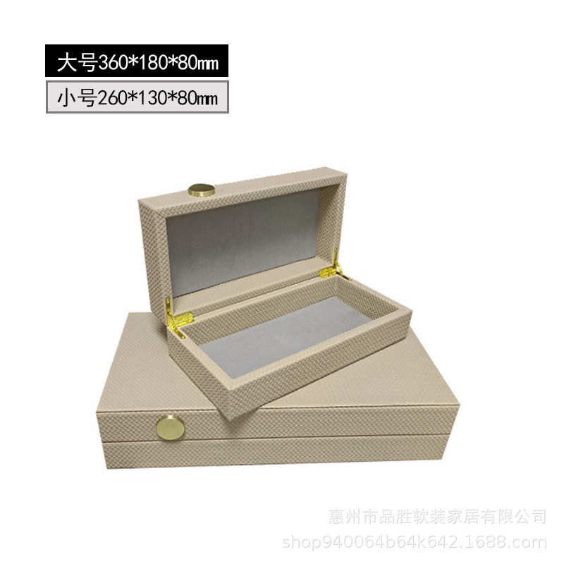 新中式轻奢首饰盒摆件梳妆台珠宝盒收纳盒样板房家居客厅软装饰品