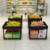 水果店货架展示架促销 台超市精品货架便利店中岛架陈列架双层储物