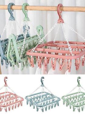 Folding Clothes Hanger Dryer Windproof Socks Underwear