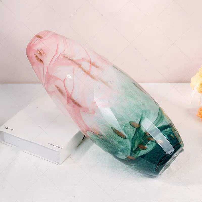 北欧山水风手工玻璃花瓶创意摆件办公室创样板间餐桌插花器装饰品,家居饰品,花瓶,淘宝优惠券,粉丝福利购,淘宝优惠卷