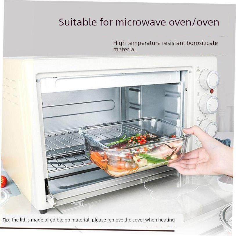 microwave oven lunch box glass food storage container sealed