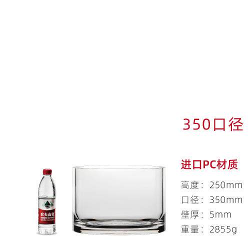 高档井柚防摔花瓶摆件客厅培家用径大口水植物明圆形水透养定植器