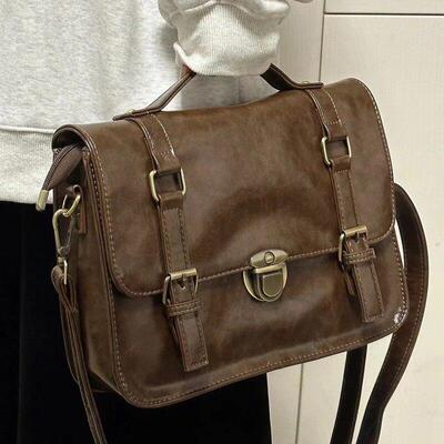 Japan Preppy Style Uniform Shoulder School Bags for Women PU