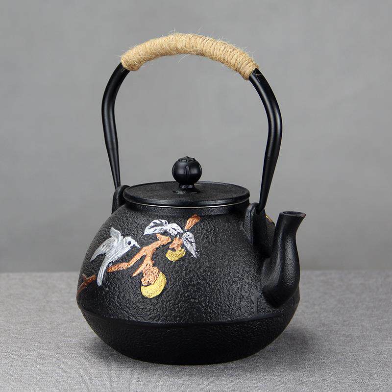 铸铁茶餐壶围煮茶搪瓷内壁炉日式煮泡茶器复古茶具烧水壶厅双铁12