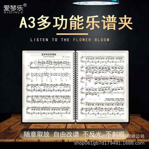 新款A3改谱夹可放30张谱,【整本可展开为4