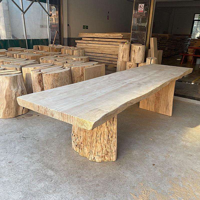 原木整板自然边大桌茶厂家直供桌实木大大板餐桌桌板办公班台老板