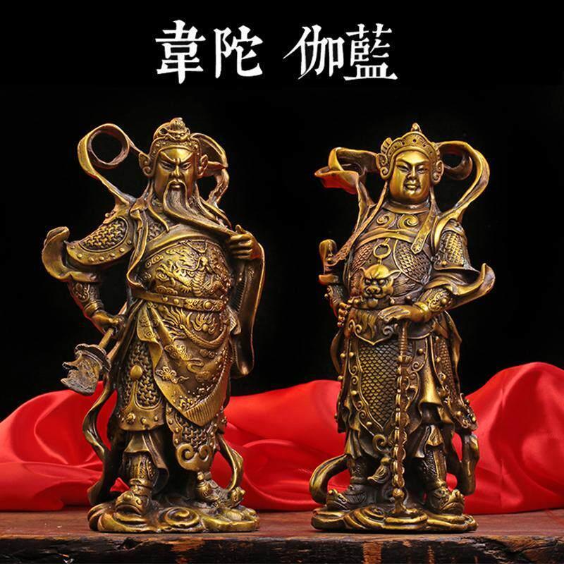 纯铜韦陀菩萨摆件 镇宅武财新款 伽蓝菩关公萨韦陀护法铜像