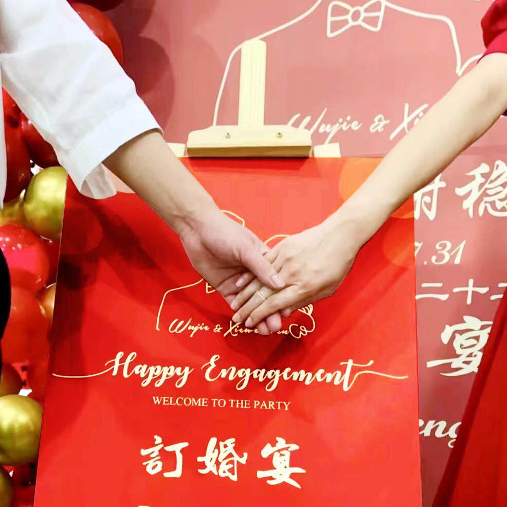 展架订婚木画架立式落地式婚礼迎宾海报定制会场布置结婚kt板架子