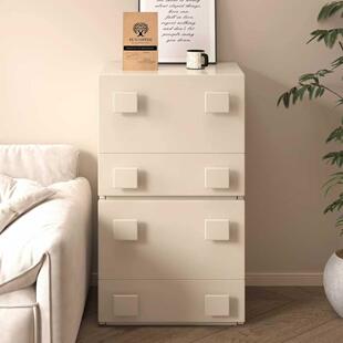 奶油风电视柜斗柜小户型简约收纳组合卡门柜小型简约中古风床头柜