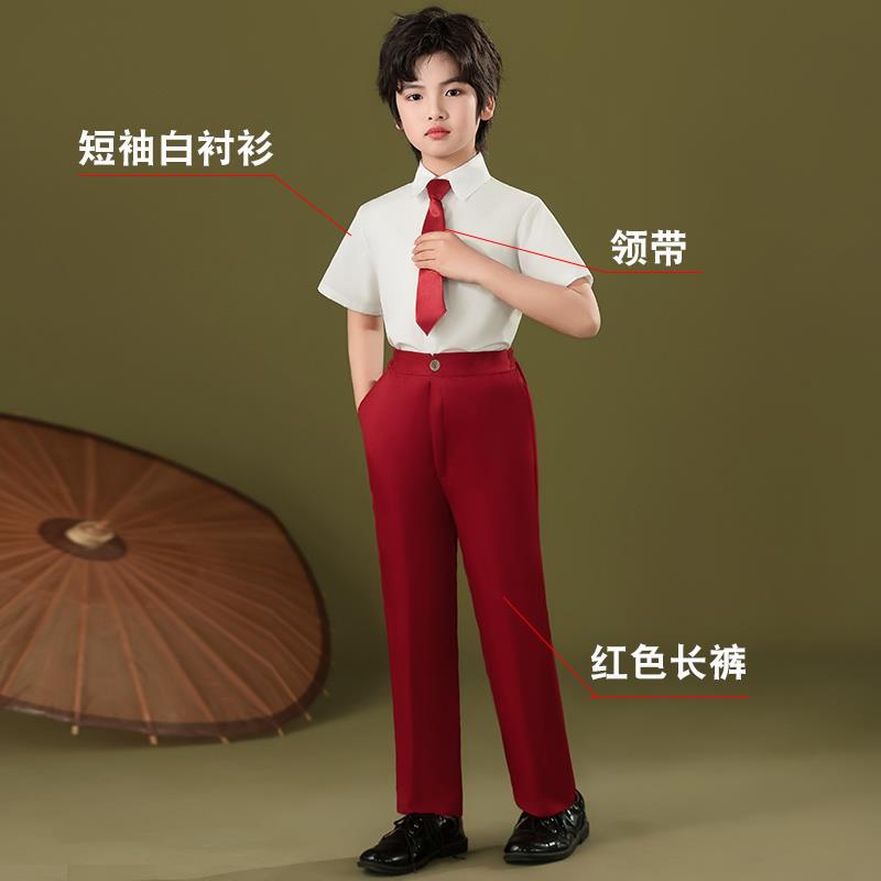 正品儿童诗生歌朗诵表演服、学合唱服、少少女唱祖小国红色爱国男