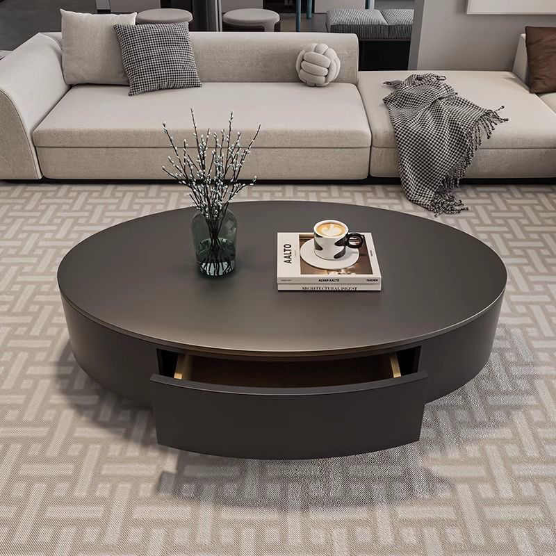 椭圆茶几轻奢现代简约岩板腰型茶几客厅家用大户型意式极简高级感