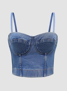 Cowboy fishbone small camisole vest for women, backless,