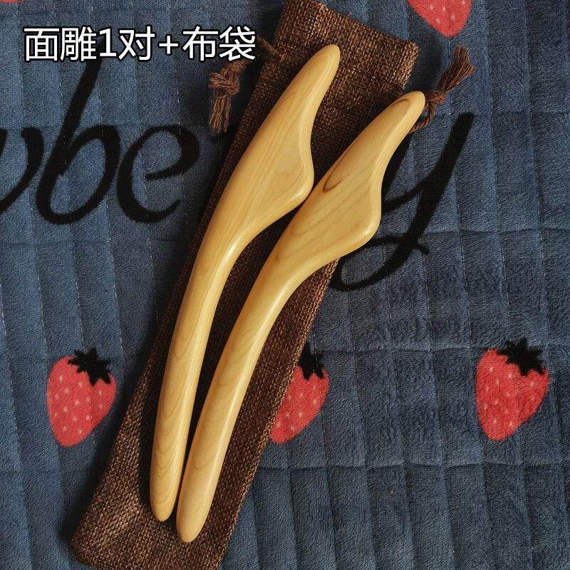 桧木面雕棒面雕棒面部美容美体塑形点穴按摩美容院通用