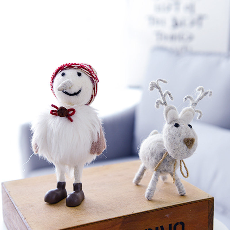 圣诞装饰品 客厅圣诞装扮玩偶摆件 麋鹿雪人圣诞老人摆饰品