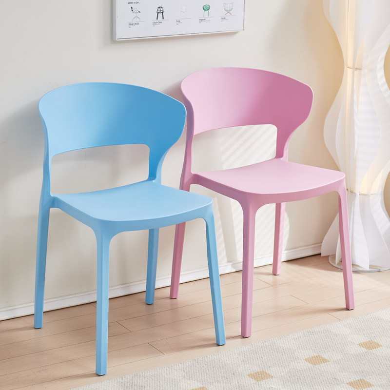 家用塑料椅餐桌餐椅北欧椅子凳子靠背书桌椅可叠放休闲椅洽谈商用