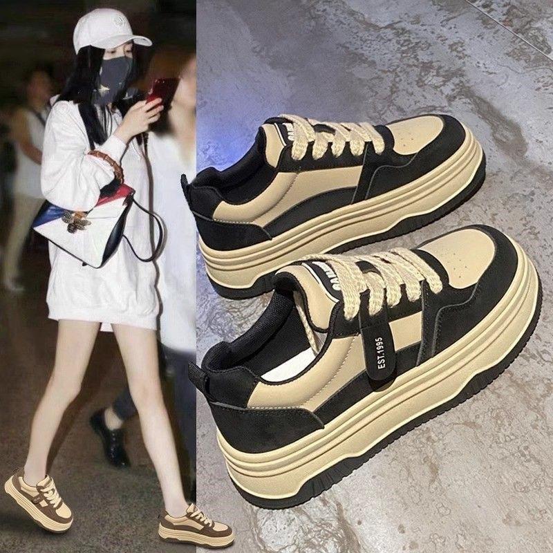 小白百搭透气底板洋气休闲老爹鞋