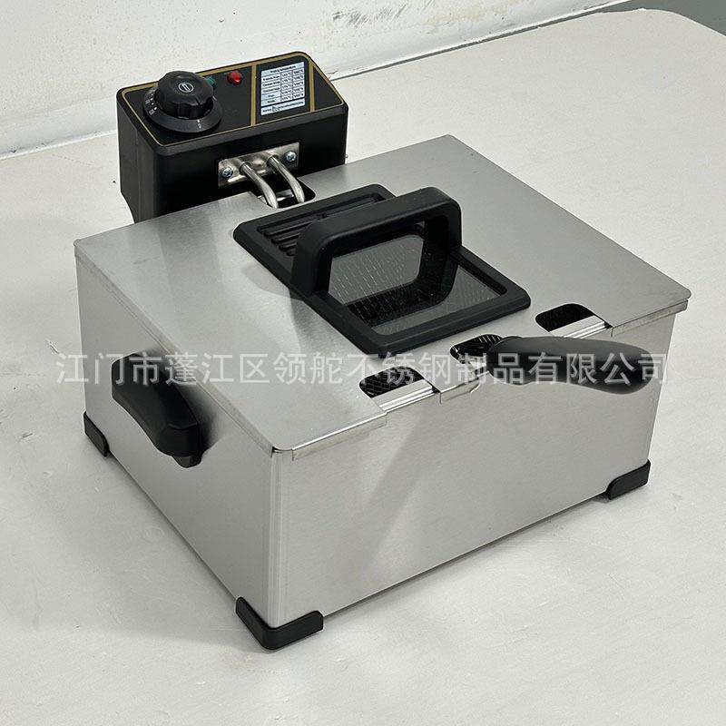 商用5L可视电炸炉锅温控款加厚不锈油炸小吃设备可做110V