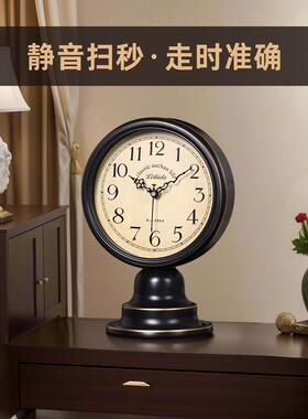 202简5款美式座钟家用桌面创意摆式件欧式Fhqhqfgz约时钟感摆台新