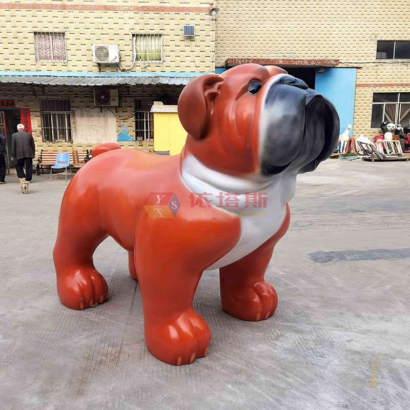 依塔斯玻璃钢雕塑狗动物造型制作工厂直供斗牛犬法斗犬模型制作