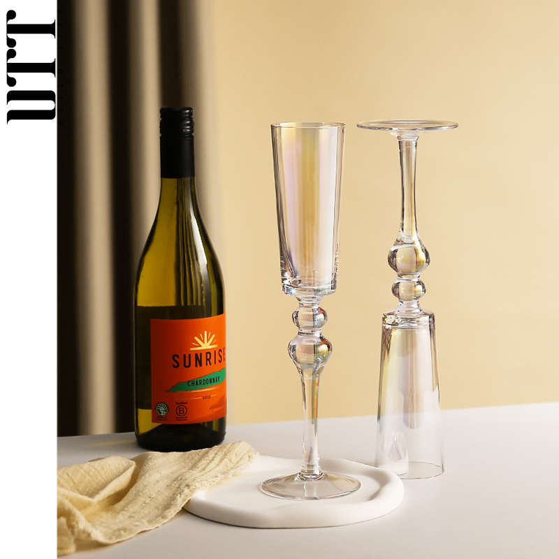 [流光彩虹]香槟杯水晶玻璃气泡酒杯甜酒杯起泡酒杯子仪式感高脚杯