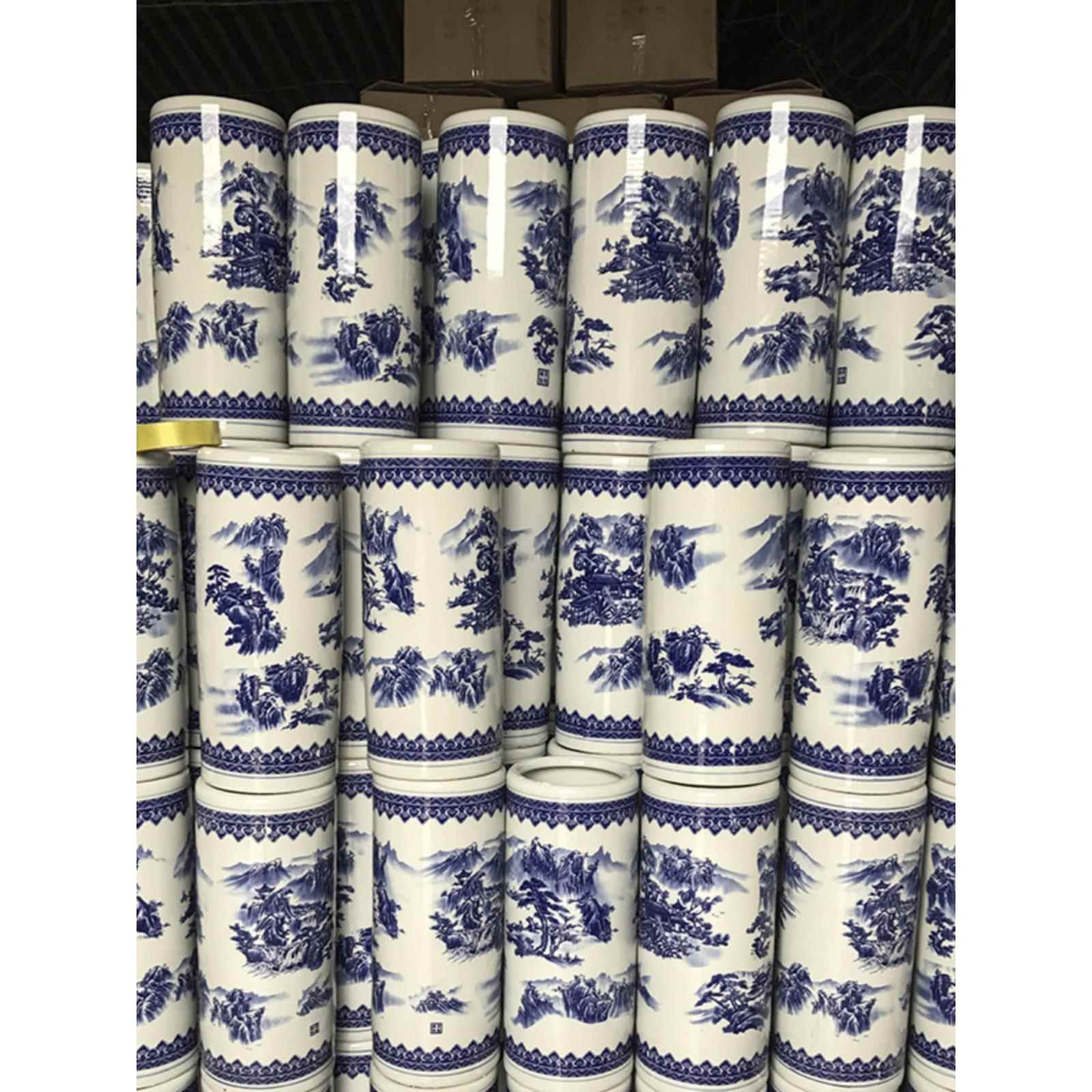 景德镇陶瓷书画卷轴字画缸瓷器青花箭筒帽筒放伞筒大花瓶客厅摆件