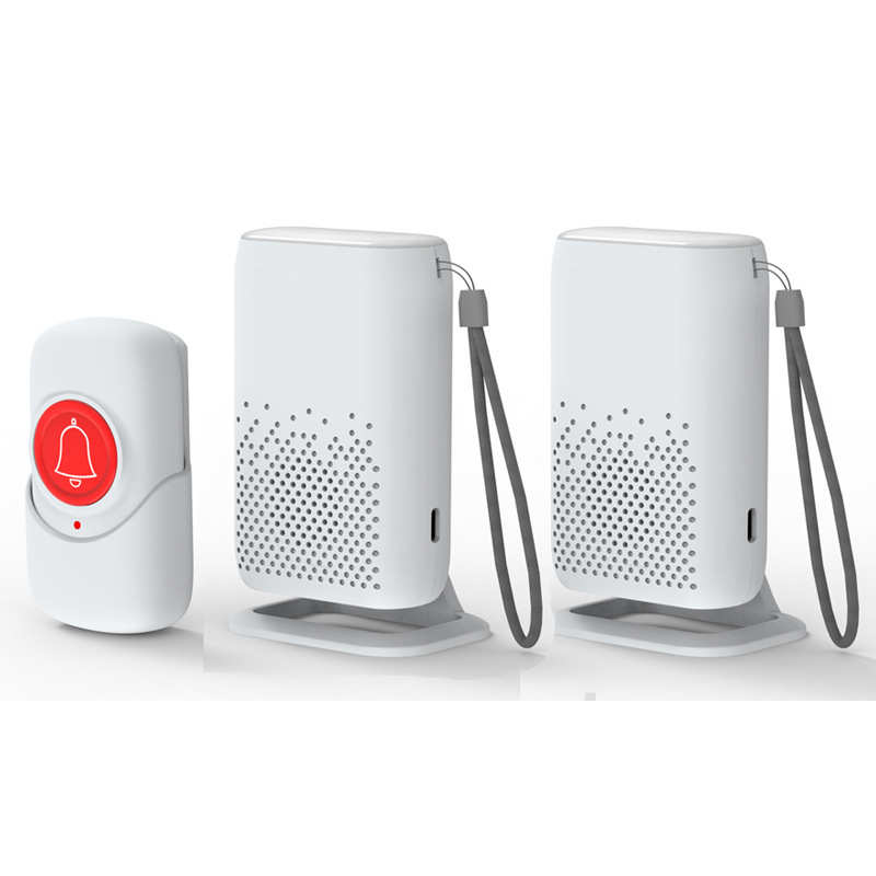 超远呼叫无线老人门铃门铃震动器紧急距离七彩发光闪光聋哑人充电