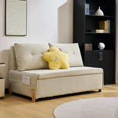 奶油可可折叠伸缩新款 风猫沙发抓一体客厅小户型两用布沙发床阳台