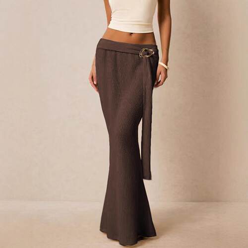 Women's Knitted Half Skirt Metal Accessories Hip Wrapping