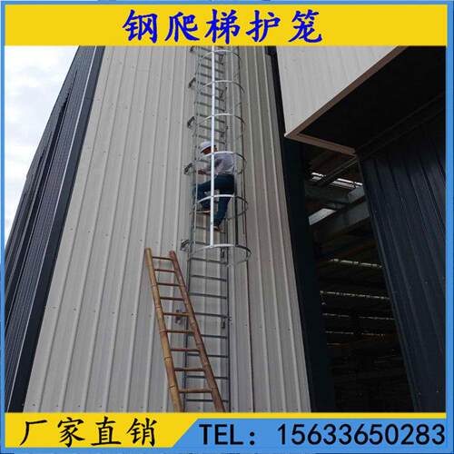 镀锌钢检修安全爬梯护笼深井基坑外墙工程玻璃纤维绝缘直爬梯护栏