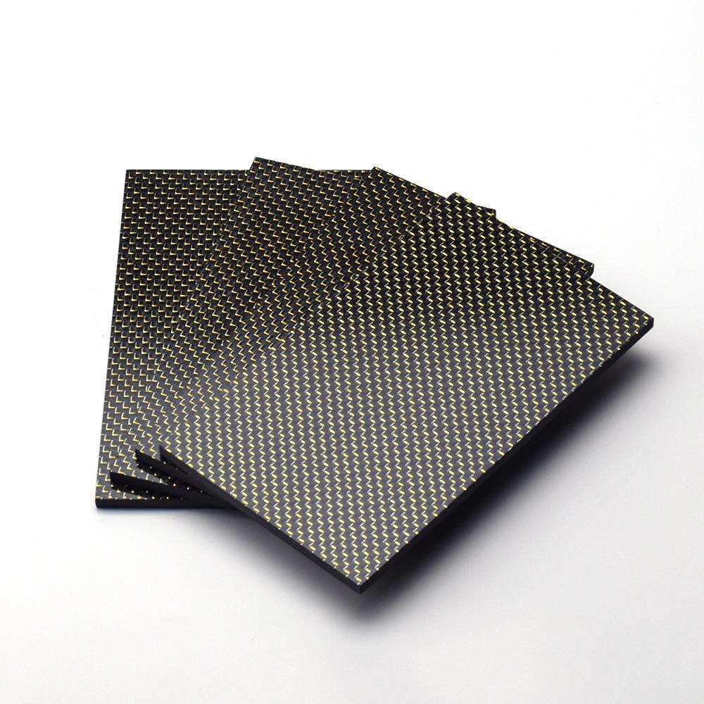 250x300mm厚度0.25-10mm高强度3K全碳平纹亮光哑光彩色碳纤维板