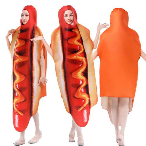 Halloween Funny Hot Dog Sausage Jumpsuit Food Role Play