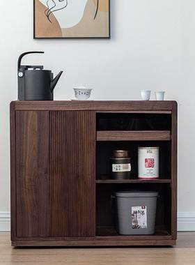 北美黑桃木移茶几实木小动户型茶水胡烧柜家用JM-CMCG茶吧机客厅