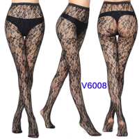 3-Pack Women's Lace-Pattern Fishnet Tights Black Fishnet thumbnail 6