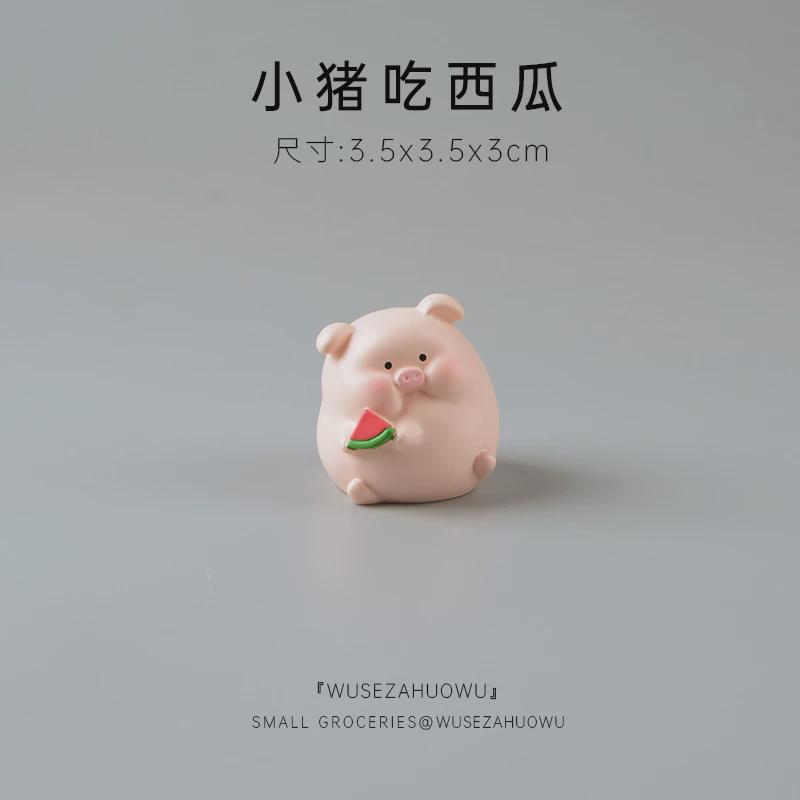 肥嘟嘟迷你装饰摆件车载小猪猪猪装饰品可爱车内饰品桌面办公新款