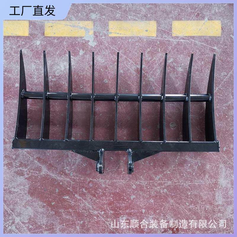 小型挖掘机翻地松土耙子安装简单多齿草耙子工作可靠挖掘机耙子