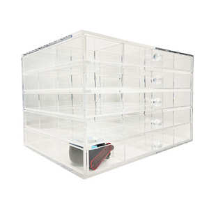 定制批发亚克力透明收纳盒桌面抽屉式文件收纳盒透明亚克力展示盒