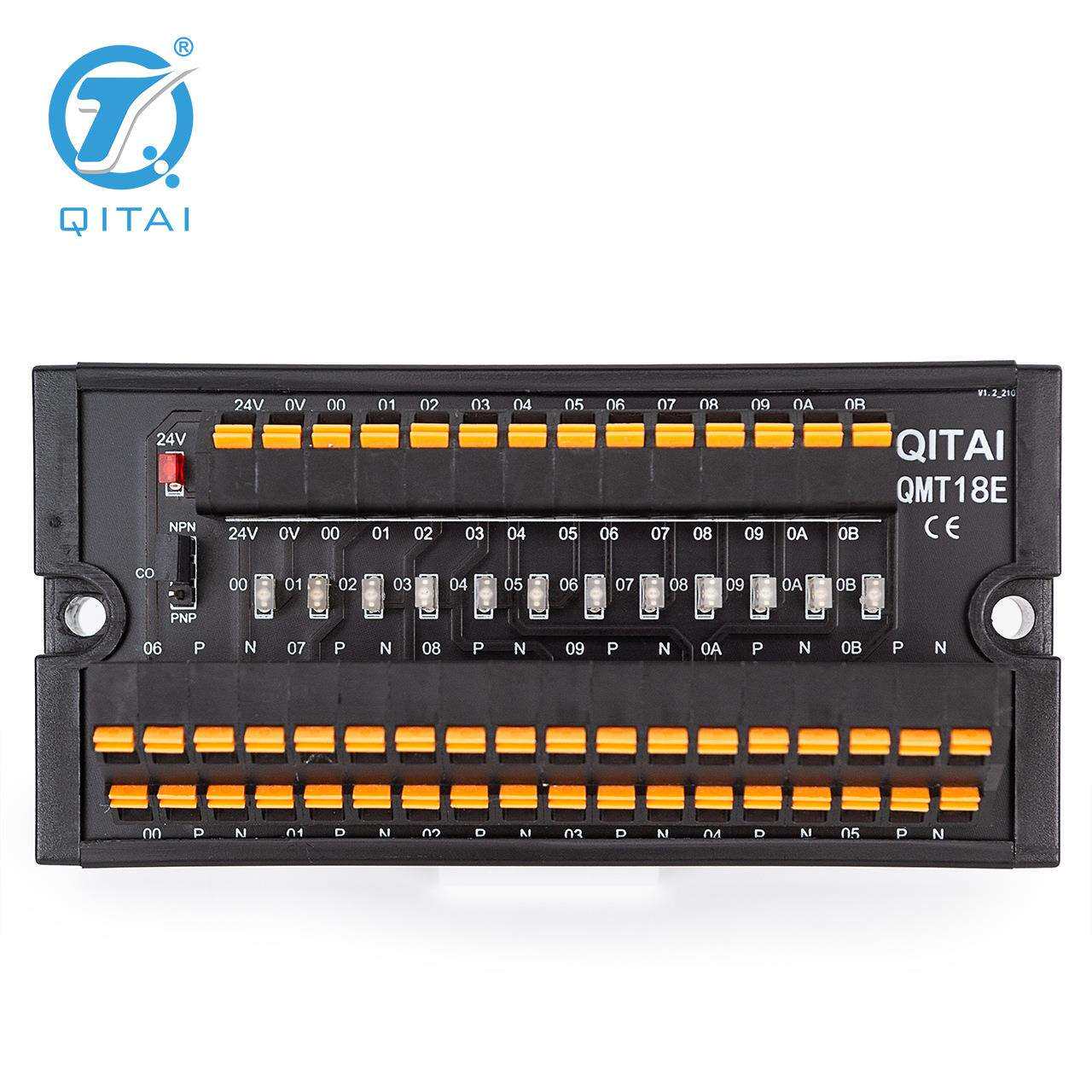 QMT18E带12位输入继电器转换端子台一进多出直插式电源分线盒端子