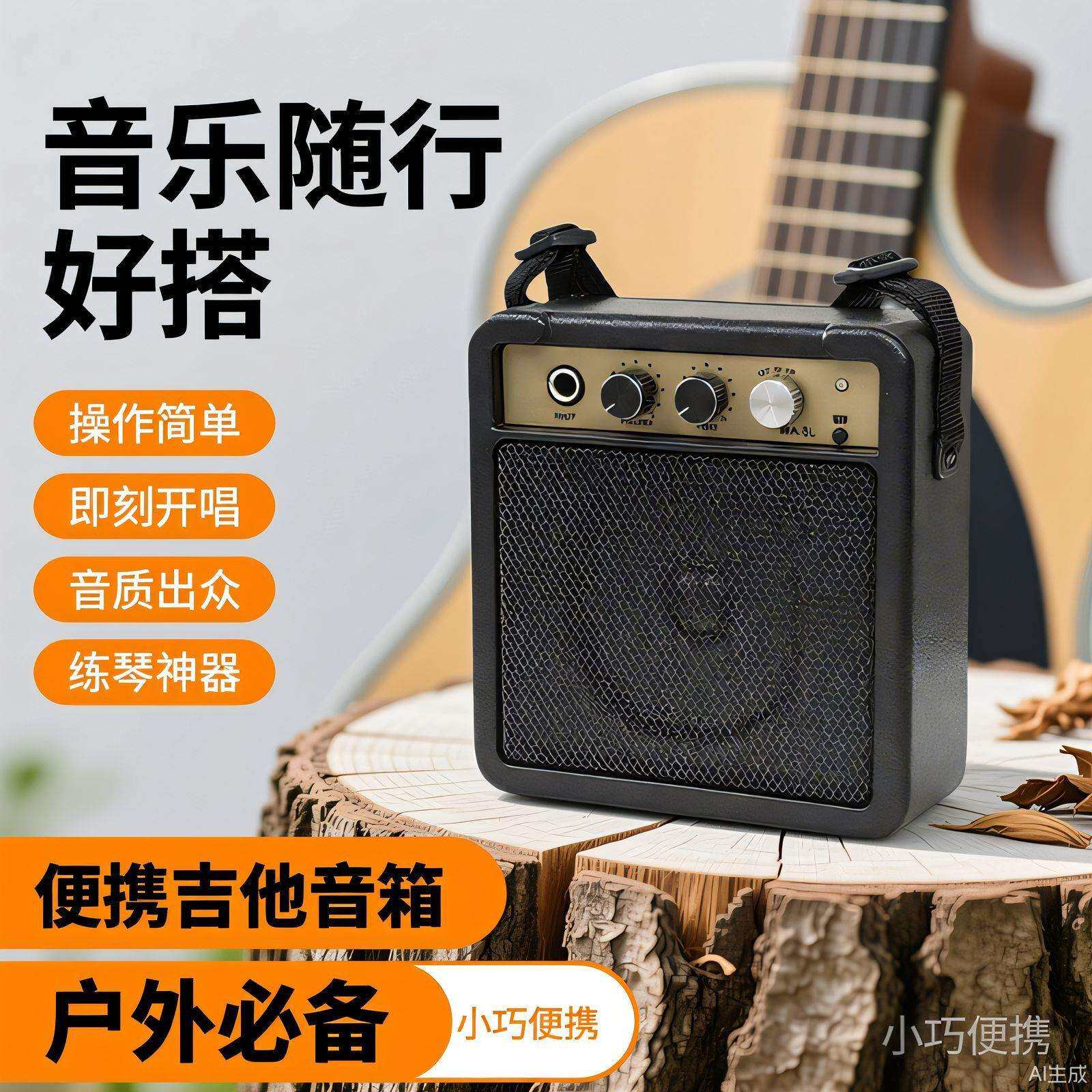 声贝音响5W小音箱迷你音箱吉他套装音箱便携演出弹唱外贸