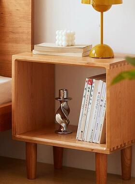 岛屿纯实木床头柜北欧简约卧室方格床边柜日式小户型收纳边柜角几