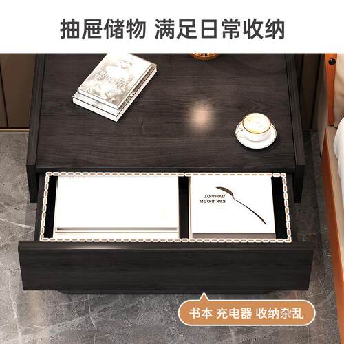 床头柜简约现家用意式轻in代风卧室简易床sCTG奢边抽屉柜床头置物
