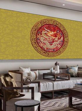 龙图腾装饰画 画新中式茶室饭厅玄关过道挂画 画办公室客厅沙发墙