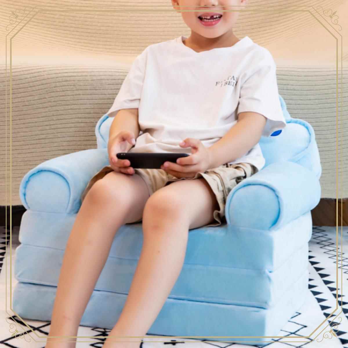 卡通儿童折叠沙KHV幼儿沙园宝发加长座椅宝凳子男女孩公主懒人躺