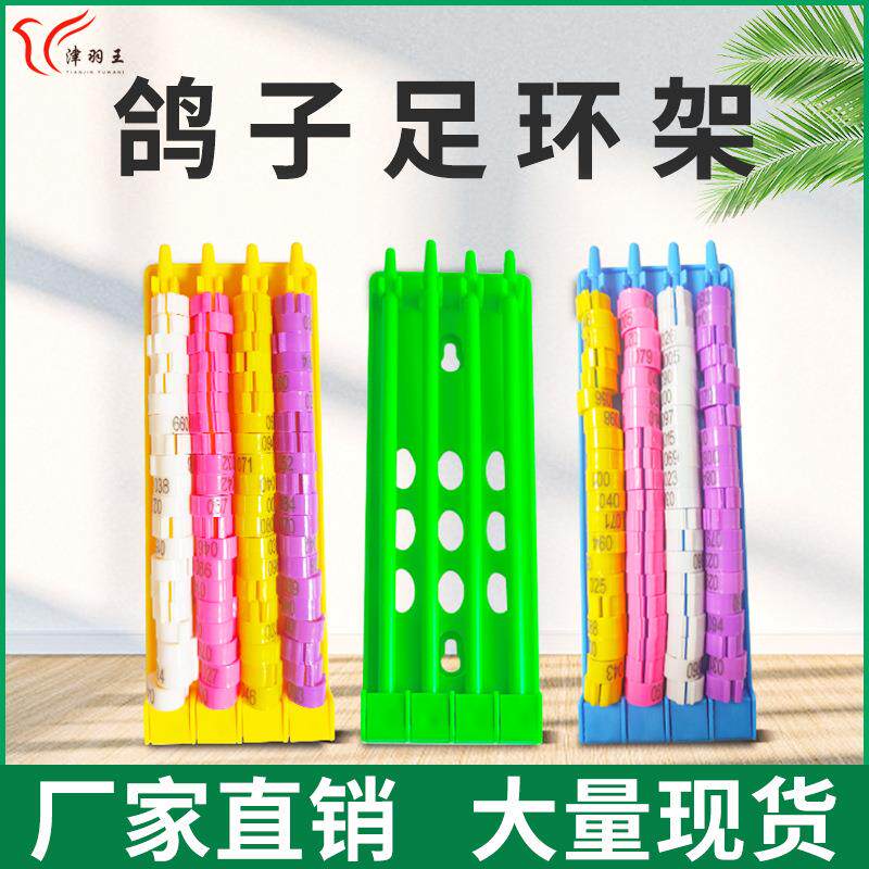 鸽环津羽王信鸽赛鸽用品 可悬挂鸽子足环架 多色分类脚环放置架