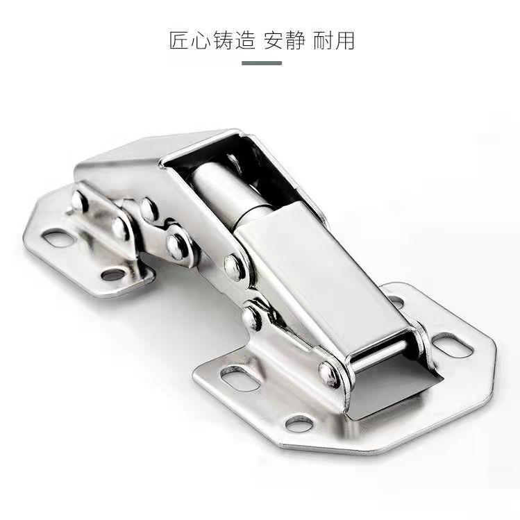 ft免打孔铰链橱柜门合页阻尼缓冲免开槽弹簧飞机合页合叶衣柜五金