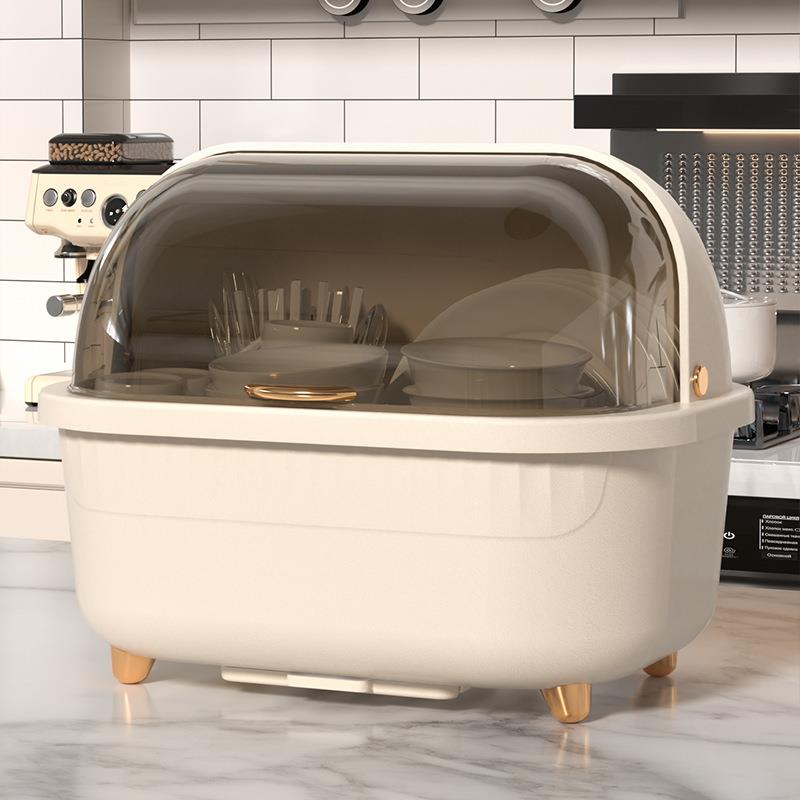 厨房沥水碗柜带盖放碗箱装碗碟盘餐具家用碗架置物架子碗筷收纳盒